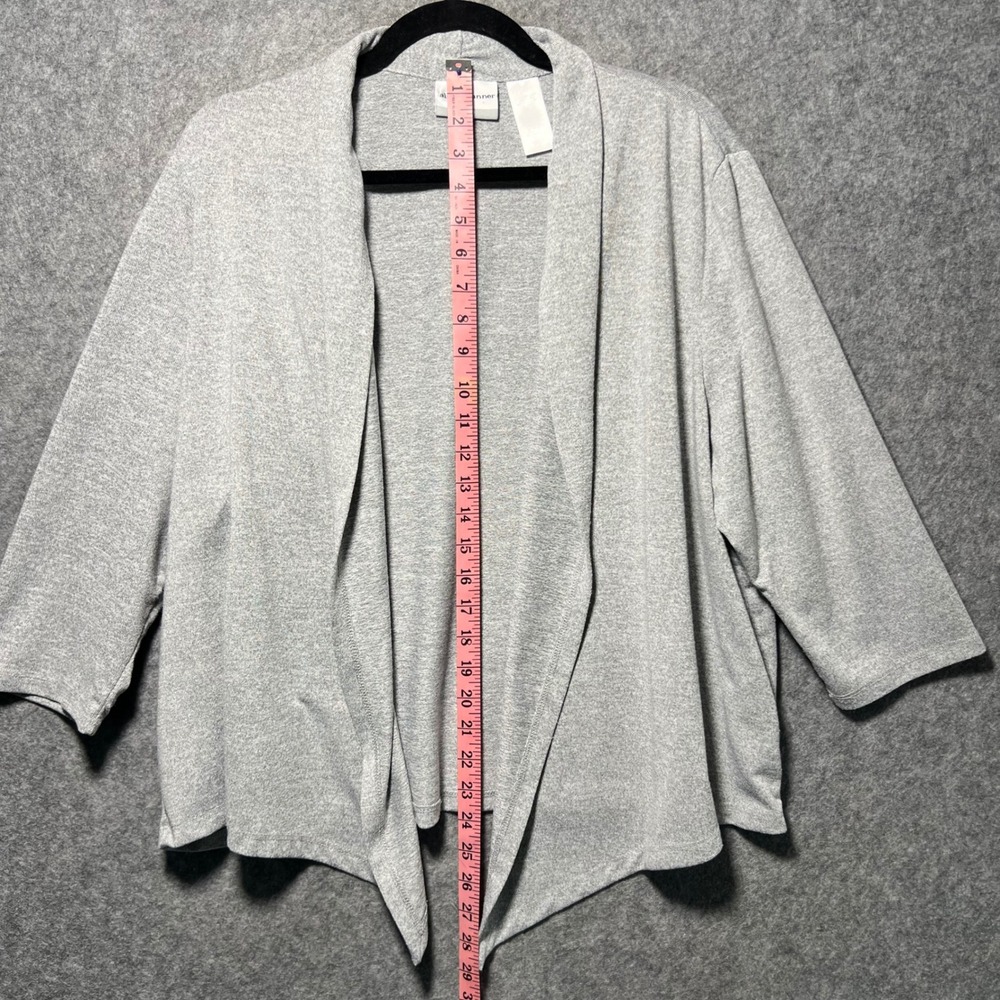 Alfred Dunner Petite Womens Cardigan Sweater Grey Size PXL Open Front - Picture 4 of 5
